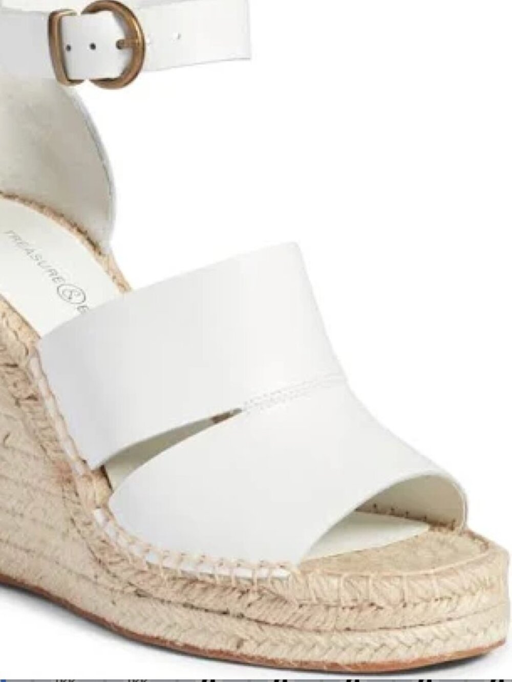 Treasure & Bond Sannibel Platform Wedge Sandal | WHITE Leather | Size 4.5